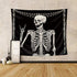 Riyidecor Skull Tapestry Wall Hanging 51Hx59W Inch Funny Black and White Skeleton Theme Home Decor for Men Women Gothic Hippie Halloween Bohemian Terror Rock and Roll Bedroom Living Room Dorm